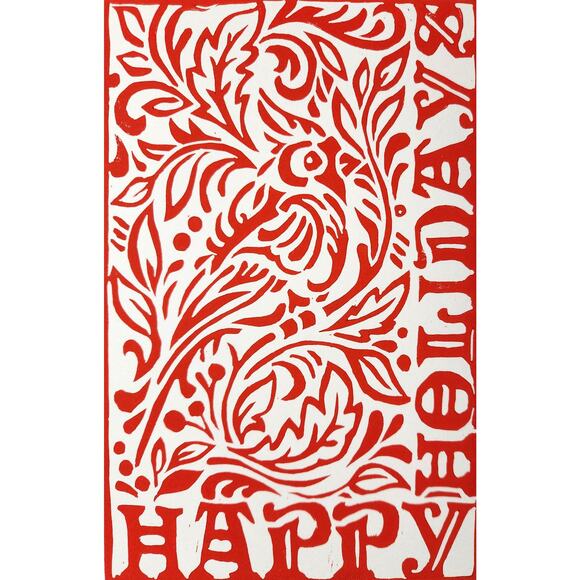 Happy Holidays Cardinal 5"x7" Greeting Cards Set of 6 Acid Free Stock Art Print - Picture 7 of 8